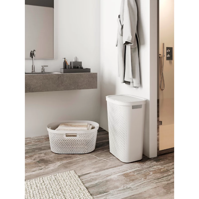 CURVER Infinity cesto portabiancheria in materiale riciclato 40L 59x39x27cm grigio