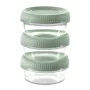 Curver Smart Eco To Go set da 3 bicchierini rotondi per salse, 0,08 L ciascuno, Soft Green