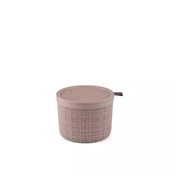 CURVER Jute cesto per il contenimento rotondo con coperchio 2L rosa 17x13cm
