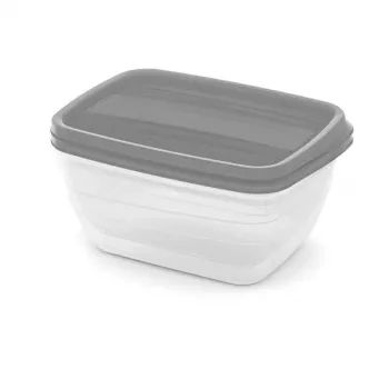 Curver Vedo set di 2 ciotole rettangolari per il cibo degli animali domestici 2x1,3L trasparente grigio