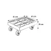 keeeper carrello trasporto per scatole e cesti Rolf 61x41x19 cm rosso