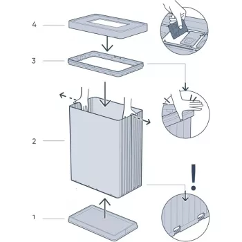 CURVER contenitore rifiuti rettangolare metallizzato Verto Recycle 54L rosa perla