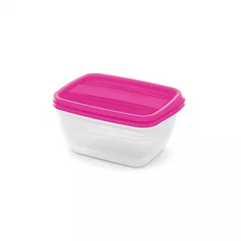 CURVER set contenitori per alimenti rettangolari 2x1,3L Vedo trasparente rosa