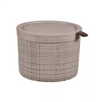 CURVER cesto con coperchio Jute rotondo 2L Ø17x13cm beige