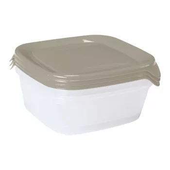 CURVER Fresh&Go set contenitori quadrati 3 pz. 0,8L beige