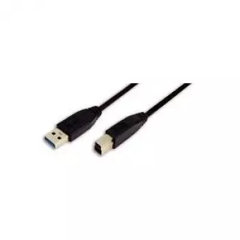 LogiLink cavo USB 3.0, connettore maschio USB-A su connettore maschio USB-B, nero, 2 m, 5 Gbps, doppia schermatura