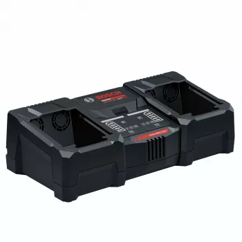 Bosch EXAL18V2-320 (C) doppio caricabatterie rapido per batterie ricaricabili Li-Ion 18V, 16A, Active Air Cooling, compatibile Bluetooth