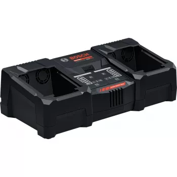 Bosch EXAL18V2-320 (C) doppio caricabatterie rapido per batterie ricaricabili Li-Ion 18V, 16A, Active Air Cooling, compatibile Bluetooth