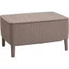 Keter Salemo tavolino da salotto da esterno beige – resistente tavolo in resina effetto rattan per la terrazza