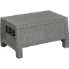 KETER Corfu tavolo da giardino, effetto rattan resina, beige, rettangolare, resistente alle intemperie, protezione UV, montaggio semplice