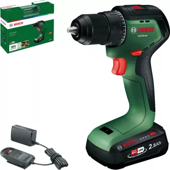 Bosch PSR 18V-60 trapano avvitatore a batteria con batteria ricaricabile 2,5 Ah e caricabatterie