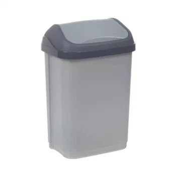 KEEEPER Swantje bidone per rifiuti 10L con coperchio girevole, grigio chiaro, 25,5x19x38cm