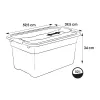 Contenitore con coperchio keeeper Crystalbox Cornelia 52L, 59,5 x 39,5 x 34 cm, trasparente