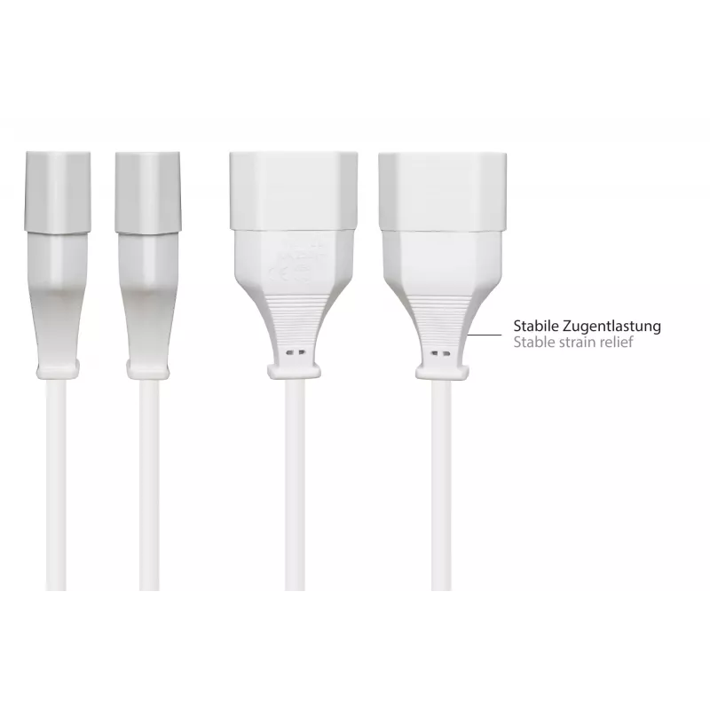 Kabelmeister prolunga euro connettore maschio Type-C su presa euro, bianco, 0,75mm², 0,5m