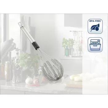 LEIFHEIT Speed Quirl M frusta manuale, acciaio inox, bianco/grigio, 26 cm