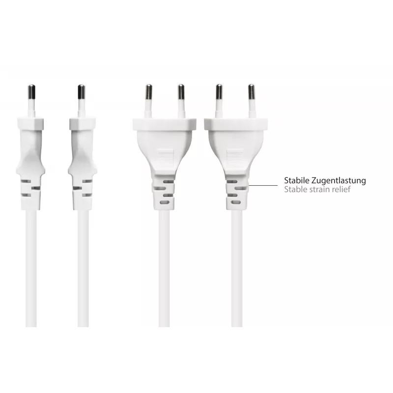 KABELMEISTER prolunga euro spina euro Type-C su presa euro, bianco, 0,75mm², 2m