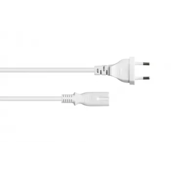 Kabelmeister cavo di alimentazione euro CEE 7/16 su IEC C7, bianco, 0,75mm², 1,8m