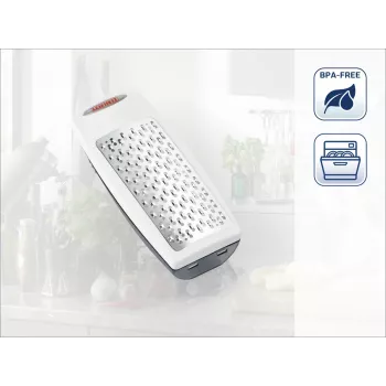 LEIFHEIT grattugia per parmigiano Rotary tamburo fine in acciaio inox bianco grigio manuale