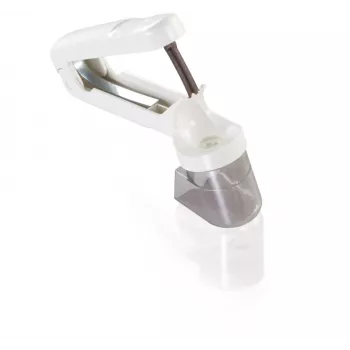 LEIFHEIT Comfortline denocciolatore per ciliegie denocciolatore manuale con meccanismo in acciaio inox, paraschizzi, base antiscivolo, bianco/rosso