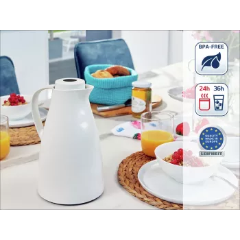 LEIFHEIT Thermos Harmonic caraffa termica bianca con isolamento sottovuoto, 1 L