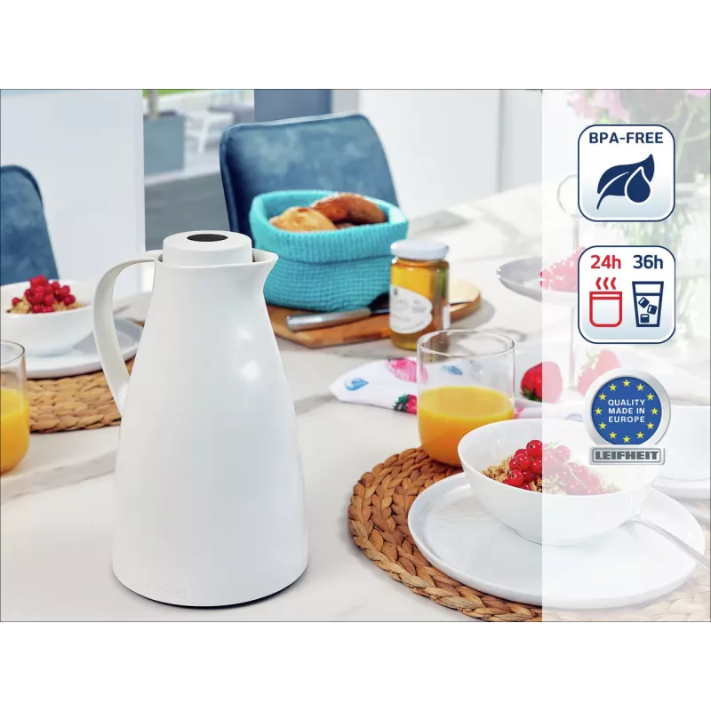 LEIFHEIT Thermos Harmonic caraffa termica bianca con isolamento sottovuoto, 1 L
