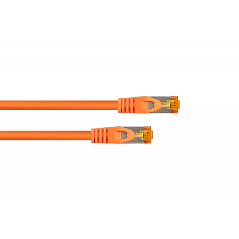 Cavo patch Kabelmeister Cat.7 S/FTP RJ45, guaina TPE, senza alogeni, arancione, 15m