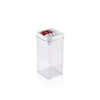 LEIFHEIT Fresh&Easy contenitore per alimenti 1,2 L, ermetico, senza BPA, trasparente con coperchio bianco/grigio
