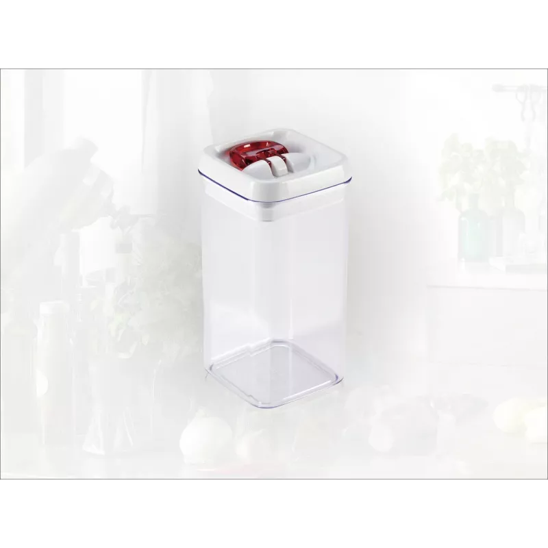 LEIFHEIT Fresh&Easy contenitore per alimenti 1,2 L, ermetico, senza BPA, trasparente con coperchio bianco/grigio