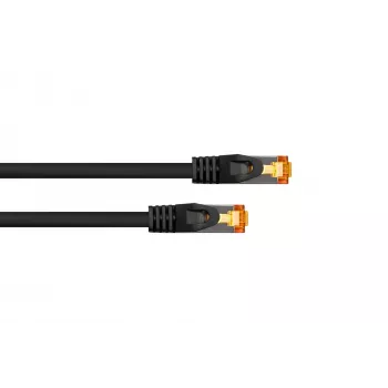 Cavo patch Kabelmeister RJ45 Cat.7 cavo grezzo, guaina TPE altamente flessibile, senza alogeni, nero, 0,5m