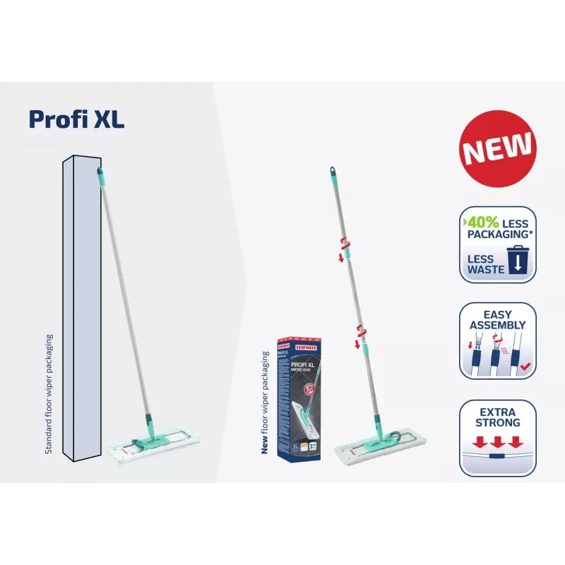 LEIFHEIT Profi XL Micro Duo 42 cm lavapavimenti con manico pieghevole