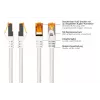 Cavo patch Kabelmeister Cat.7 S/FTP RJ45, TPE, senza alogeni, bianco, 0,5m