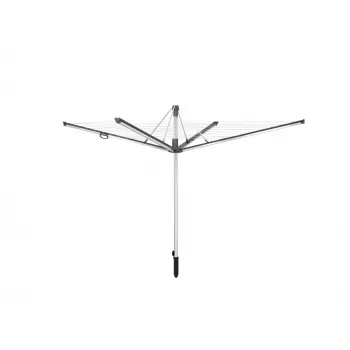 LEIFHEIT Linomatic 600 Plus stendibiancheria rotativo, 60 m corda, telaio in alluminio, riavvolgimento automatico, argento/grigio