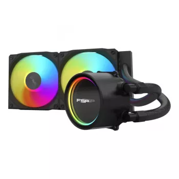 FSP AE24-B dissipatore CPU a liquido all-in-one ARGB 240 mm, LGA1851/AM5, nero