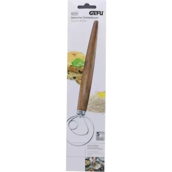 GEFU NEDO frusta danese per impasti 14353, acciaio inox e legno, 33 cm