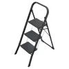 HAILO K44 StandardLine sgabello pieghevole, 3 gradini, barra di sicurezza, nero, 150 kg