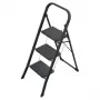 HAILO K44 StandardLine sgabello pieghevole, 3 gradini, barra di sicurezza, nero, 150 kg