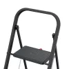 HAILO K44 StandardLine sgabello pieghevole, 3 gradini, barra di sicurezza, nero, 150 kg