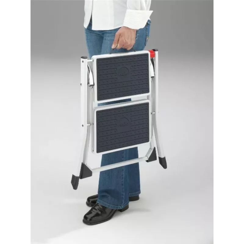 HAILO sgabello pieghevole MK60 StandardLine acciaio 2 gradini bianco