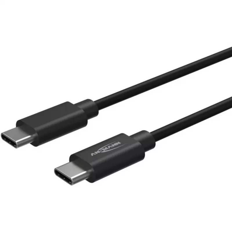 ANSMANN cavo dati e ricarica USB-C a USB-C, 1,2 m, 60W Power Delivery, nero