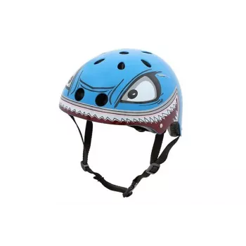 Hornit Shark casco per bicicletta bambino con luce LED, blu/grigio, 48-53 cm