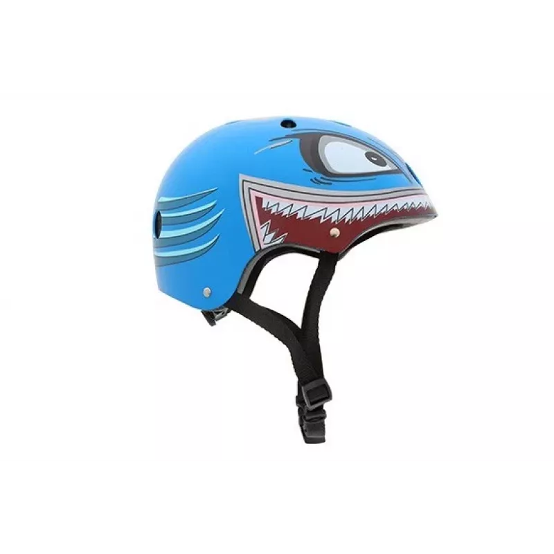 Hornit Shark casco per bicicletta bambino con luce LED, blu/grigio, 48-53 cm