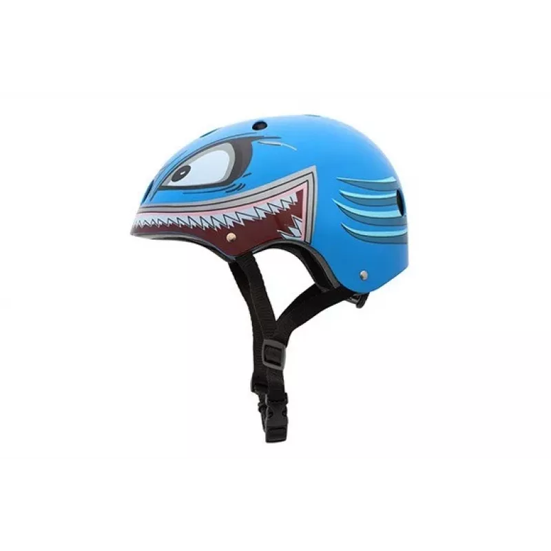 Hornit Shark casco per bicicletta bambino con luce LED, blu/grigio, 48-53 cm