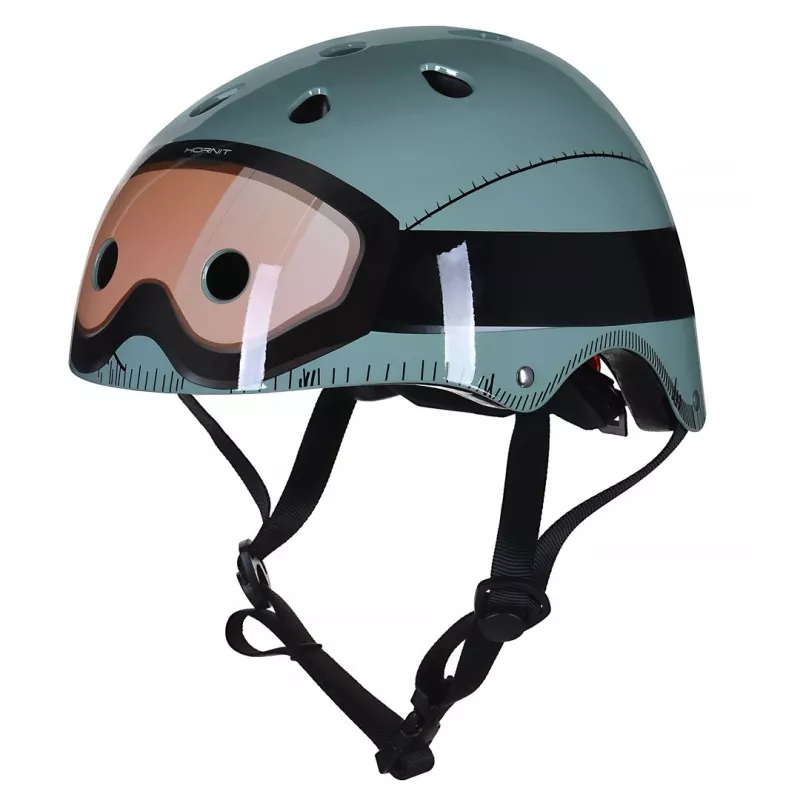 Hornit Military casco per bicicletta bambino 53-58 cm con luce LED posteriore