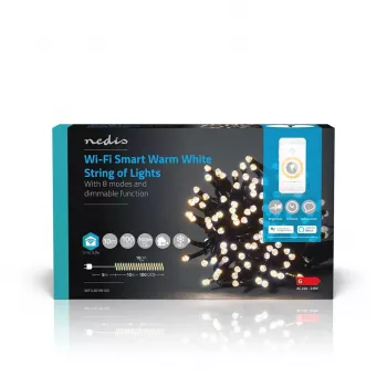 Nedis SmartLife catena luminosa LED Wi-Fi bianco caldo 10 m 100 LED IP44 WIFILX01W100