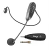 Stagg SUW 12H-BK sistema UHF wireless con headset, trasmettitore tascabile e ricevitore da tavolo, 12 canali, nero