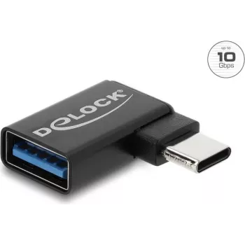Delock USB 10 Gbps adattatore da connettore maschio USB Type-C™ a connettore femmina USB Type-A, angolato a sinistra