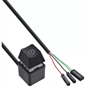 InLine® cavo remoto per interruttore di alimentazione PC, nero, 2 m