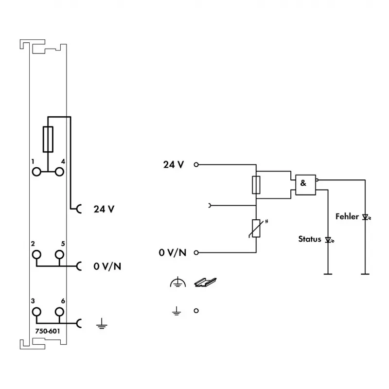 Modulo di alimentazione del potenziale WAGO 750-601 24 VDC