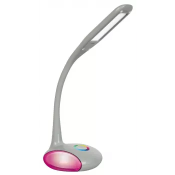Activejet VENUS lampada da scrivania LED grigia con base a colore variabile e funzione di ricarica USB