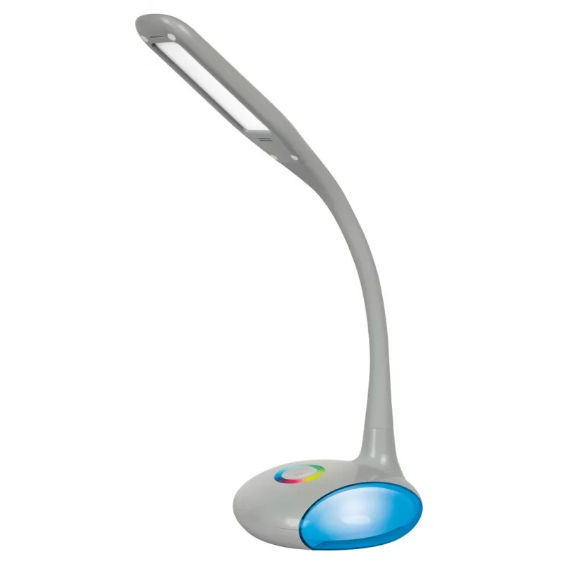 Activejet VENUS lampada da scrivania LED grigia con base a colore variabile e funzione di ricarica USB